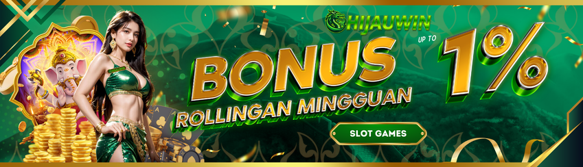 BONUS ROLLINGAN MINGGUAN SLOT GAMES UP TO 1%